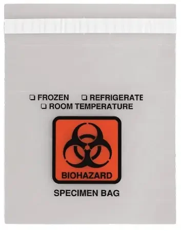 RD Plastics Company – Specimen Transport Bag 13 X 18 Inch Adhesive Closure Biohazard Symbol / Storage Instructions NonSterile – G117