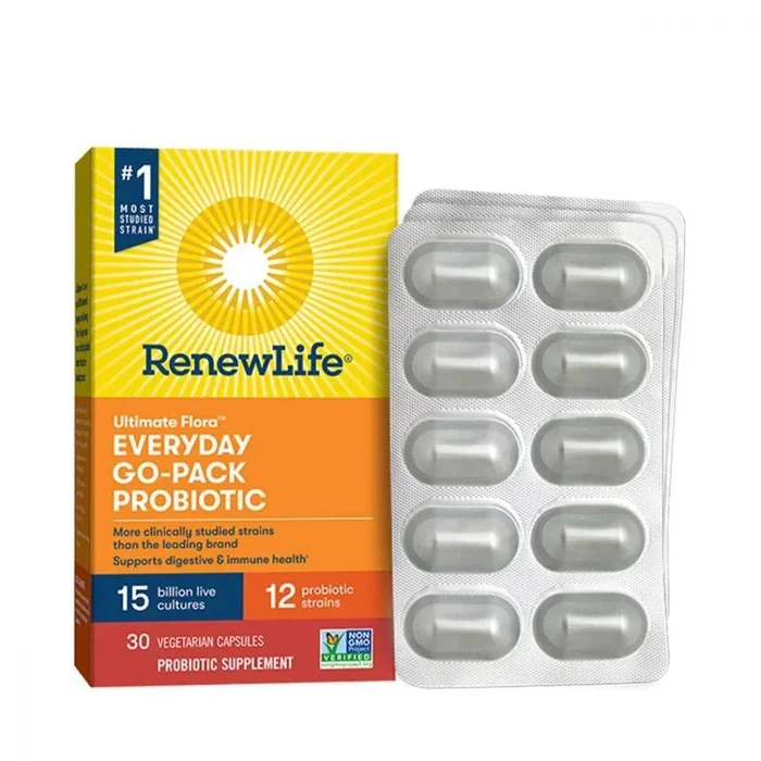 Renew Life Ultimate Flora Everyday Probiotic Go Pack 15 Billion 30 vcaps