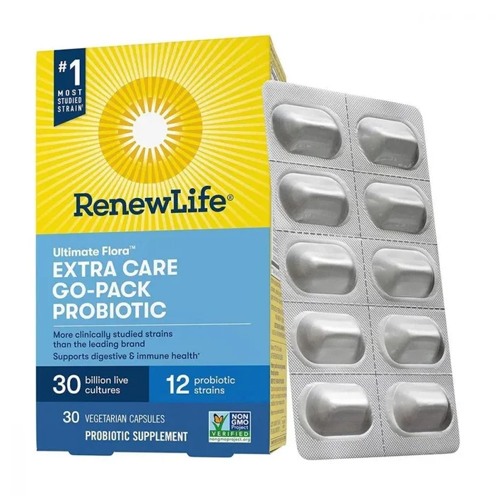 Renew Life Ultimate Flora Extra Care Probiotic Go Pack 30 Billion 30 vcaps