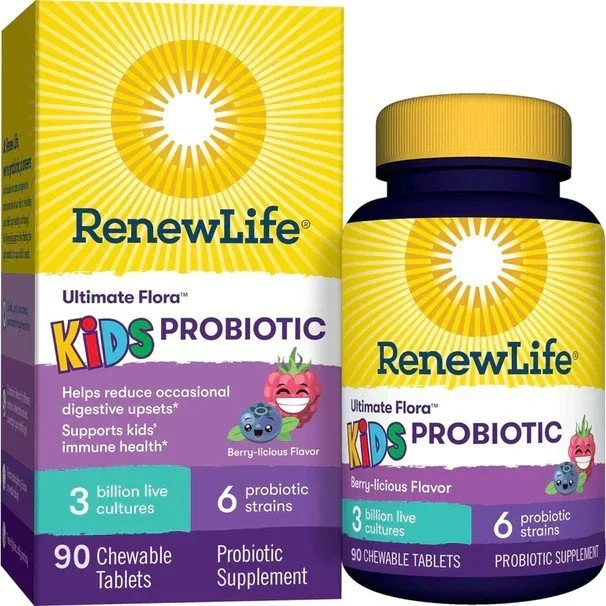 Renew Life Ultimate Flora Kids Probiotic – Berry-licious Flavor 90 Chewable Tablet