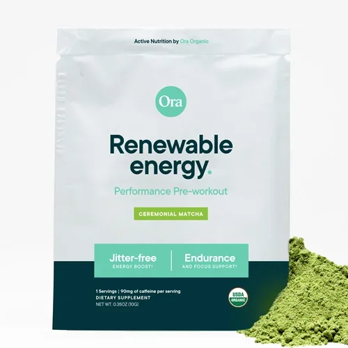 Renewable Energy Pre Workout Powder Ceremonial Matcha Ora Organic ORA86