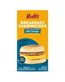 Rudis Egg & Cheese Frittata with Sausage Breakfast Sandwich-9.6 oz