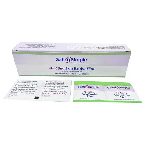 Safe N Simple, Skin Barrier Wipe Safe n Simple Individual Packet 2 X 2 Inch, Box Of 100