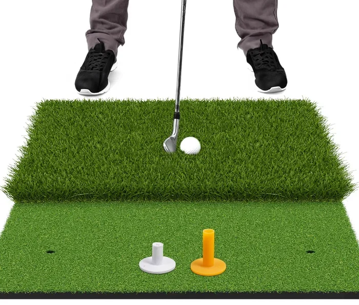 SAPLIZE Extra Large & Non-Slip Golf Hitting Mat, Optimized for Hard Floors, 24″ x 24″ Foldable 2-in-1 Golf Practice Mat for Indoor/Outdoor Driving and Chipping Training