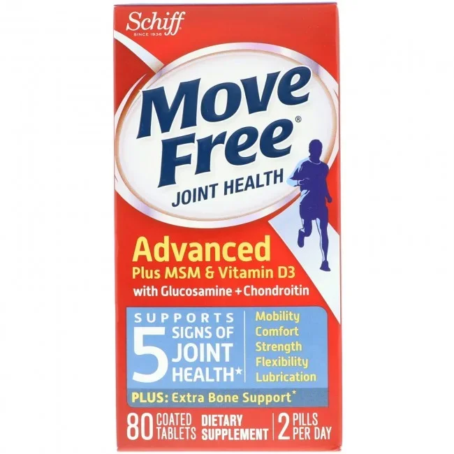 Schiff Move Free Advanced MSM + Vitamin D 80 Tablets