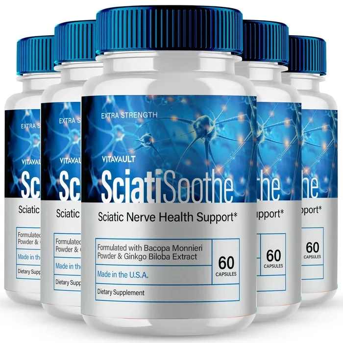 SciatiSoothe for Sciatica Capsules, Sciati Soothe Nerve Health Support, SciatiSoothe Supplement Advanced Formula, Nerve Support Pills – Maximum Strength – SciatiSoothe Reviews (5 Pack)