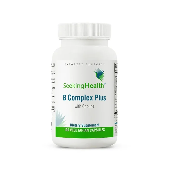 Seeking Health B Complex Plus – Vitamin B Complex Supplement with Choline & Riboflavin – Supports Brain Health, Digestion, & Energy – 100 Capsules