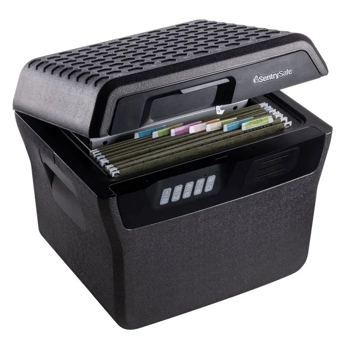 SentrySafe Charcoal Gray Waterproof and Fireproof Safe, Lock Box with Keypad for Documents and Hanging File Folders, Exterior: 14.1 x 16.6 x 13.8 Inches, FHW40300