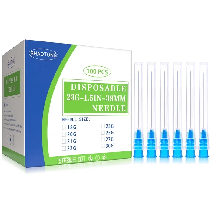 SHAOTONG 23 Gauge 1.5 Inch Luer Lock Accessories Disposable Lab Supplies, Pack of 100