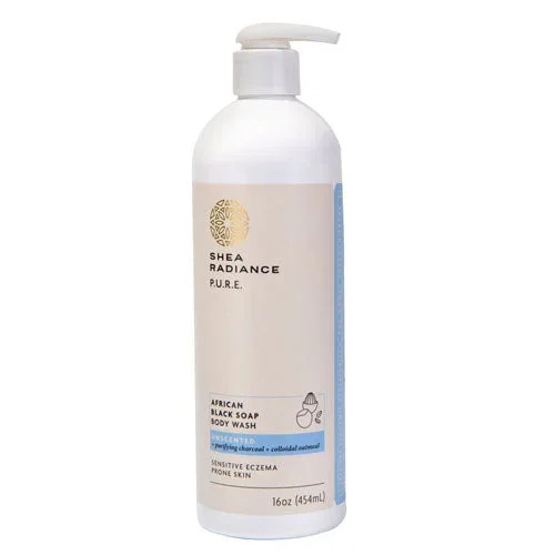 Shea Radiance, African Black Jabon Body Wash, Unscented 16 Oz