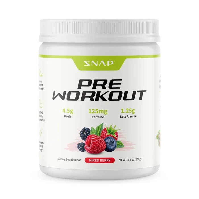 Snap Supplements Pre-Workout – Mixed Berry Flavor 8.8 oz(250 g) Powder