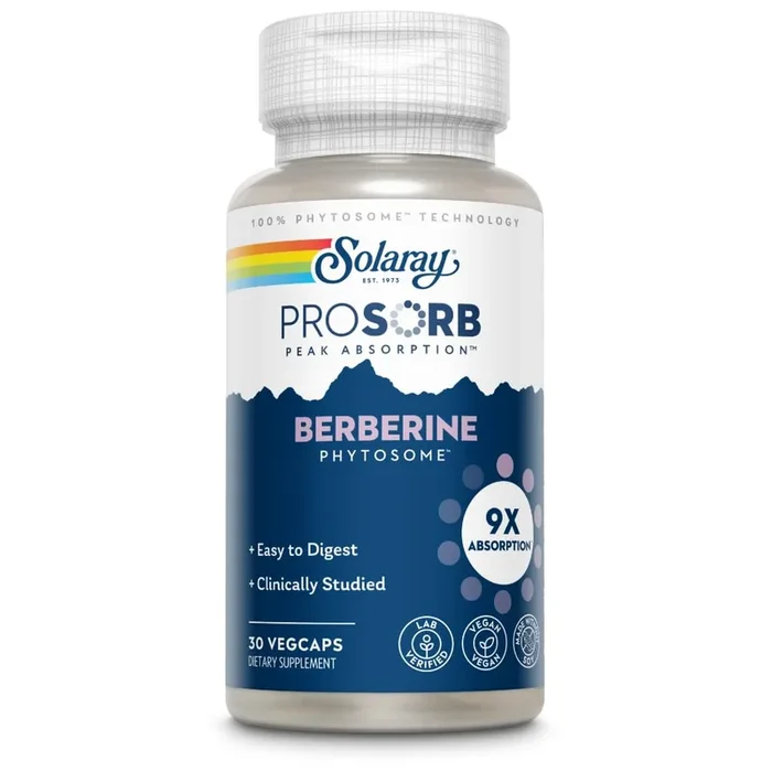 SOLARAY Berberine Phytosome – 30 Servings, 30 VegCaps 77327