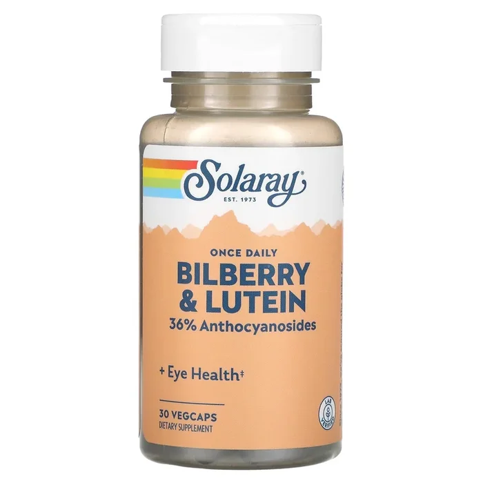 Solaray, Bilberry & Lutein 1 Daily 160 mg, 30 VegCaps