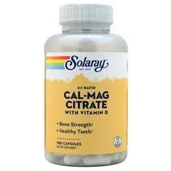 Solaray Cal-Mag Citrate with Vitamin D 180 caps