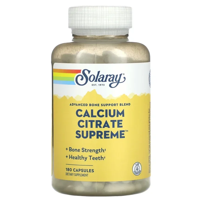 Solaray, Calcium Citrate Supreme, 180 VegCaps