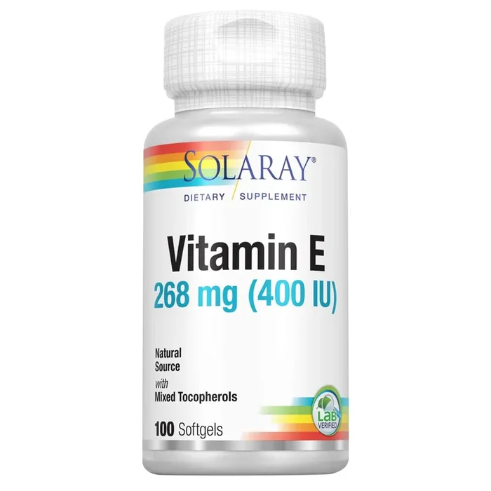 Solaray, E D-Alpha Tocopherol, 100 Count 04163