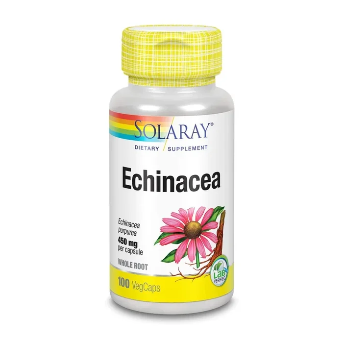 SOLARAY Echinacea Root Capsules – Healthy Immune Function and Respiratory Support – Non-GMO, Vegan – 100ct, 50 Servings