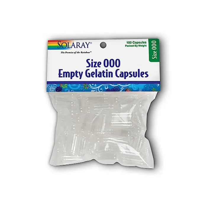 Solaray, Empty Gelatin Capsules Size 000, 100 Capsules