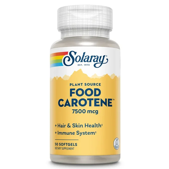 SOLARAY Food Carotene – Vitamin A (Beta Carotene) 25,000 IU – 50 Count