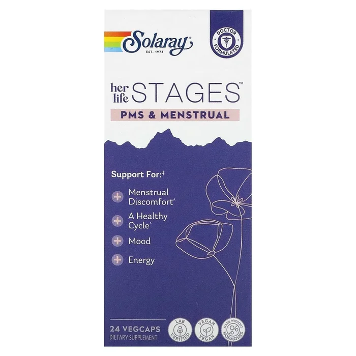 Solaray, Her Life Stages, PMS & Menstrual, 24 VegCaps