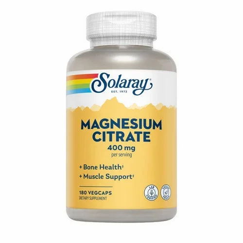 Solaray, Magnesium Citrate, 400 mg, 180 Veg Caps