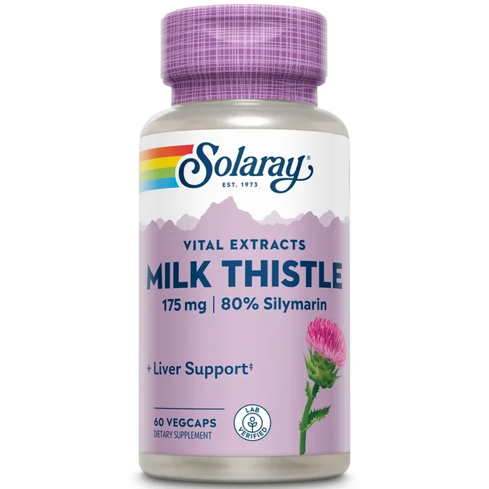 SOLARAY Milk Thistle Seed Extract 175mg Antioxidant Intended to Help Support a Normal, Healthy Liver Non-GMO & Vegan