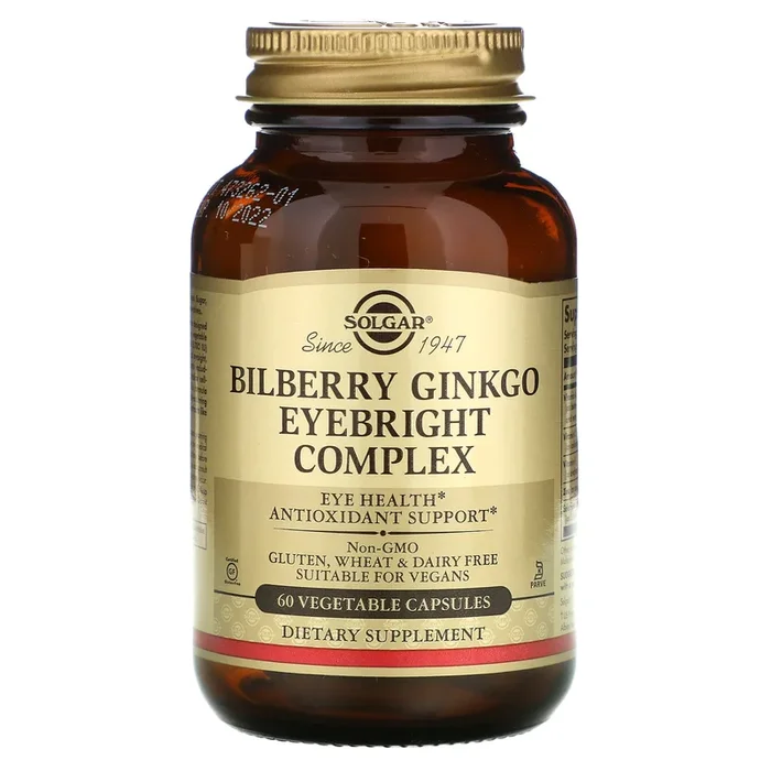 Solgar, Bilberry Ginkgo Eyebright Vegica, 60 Vegetable Capsules