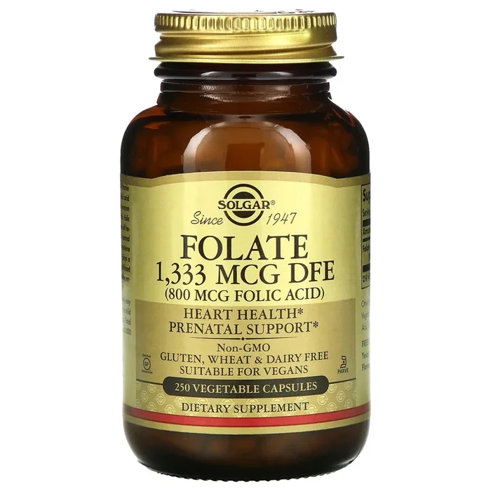Solgar, Folate 1,333 MCG DFE, 800 MCG Folic Acid, 250 Vegetable Capsules