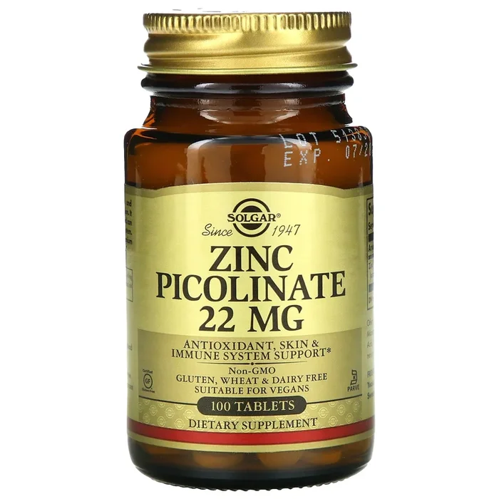 Solgar, Zinc Picolinate 22 mg, 100 Tablets