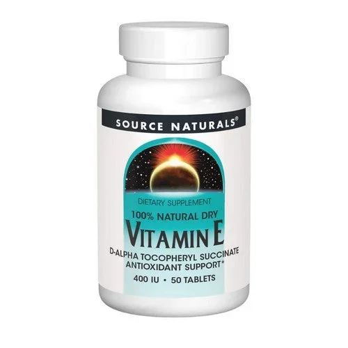 Source Naturals, Vitamin E, 400 IU, Dry 100% Natural 50 Tabs