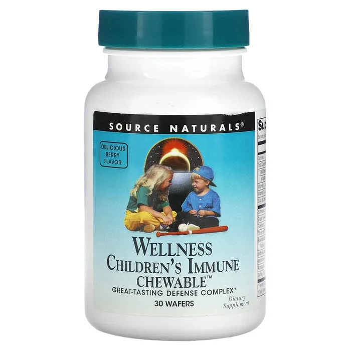 Source Naturals, Wellness Children’s Immune Chewable™ Berry, 30 wafers