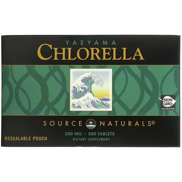 Source Naturals, Yaeyama Chlorella 200 mg, Box, 300 Tablets