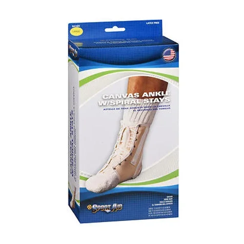 Sport Aid, Canvas Ankle With Spiral Stays Large, 1 Each