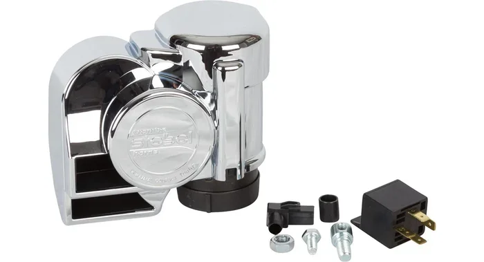 Stebel Chrome Motorcycle Horn – 12 Volt – Compact Electric Air Horn