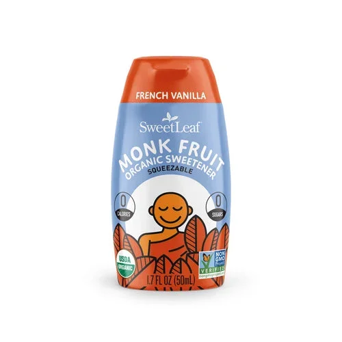 Sweetleaf Stevia, Organic Monk Fruit Sweetener Squeezable French Vanilla, 1.7 Oz