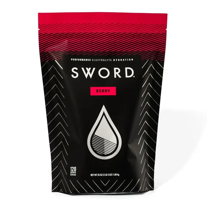 SWORD PERFORMANCE Electrolytes Powder – Instant Hydration, Electrolyte Powder No Sugar, Carb Energy & Endurance Drink Mix, 30 Servings, Gluten-Free, Easy Digestion, Berry