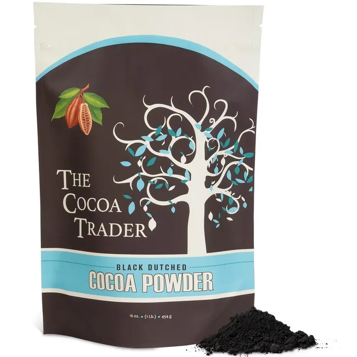 THE COCOA TRADER – Black Cocoa Powder for Baking 1Lb – Darkest Dutch Processed, Alkalized, Unsweetened Chocolate Flavor | Natural Food Coloring Substitute | Vegan, Gluten- & Sugar-Free, Keto Friendly