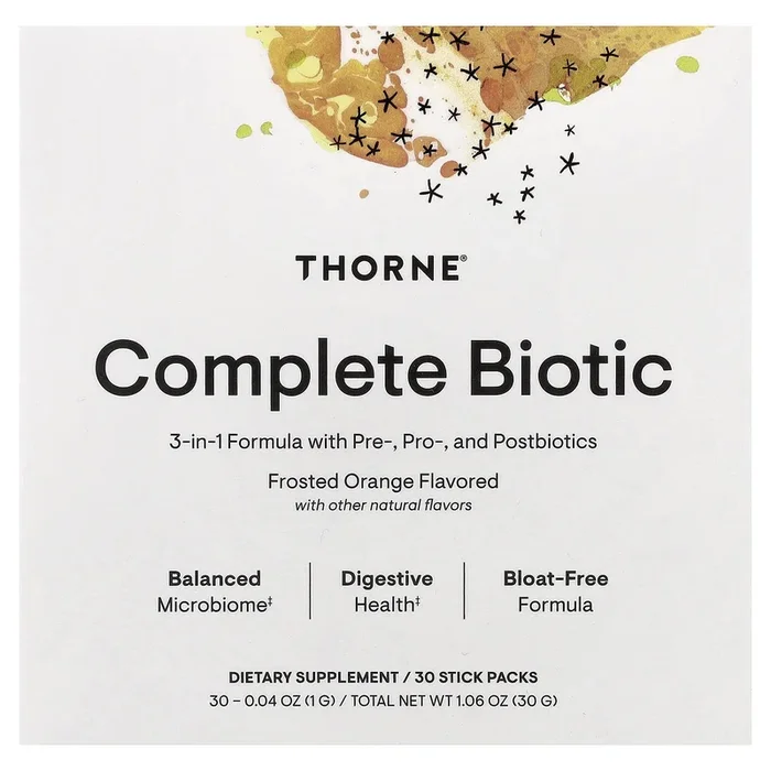 Thorne Research, Complete Biotic, Frosted Orange, 30 Stick Packs, 0.04 oz (1 g) Each