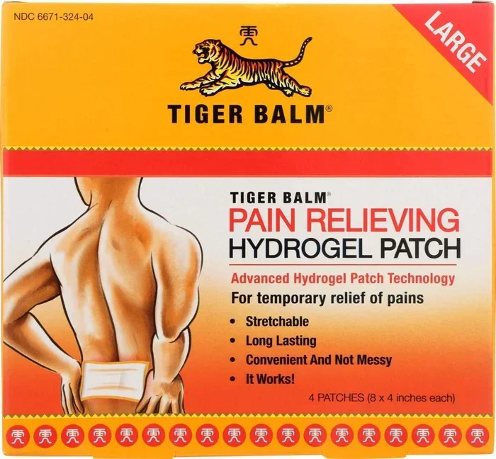 Tiger Balm Pain Relieving Large Patch, 4″ x 8″, 4/pack – Pain Relieving Patch – For Temporary Relief of Minor Aches of Muscles and Joints – Formulated with Menthol, Camphor, and Capsicum – Fast-Acting