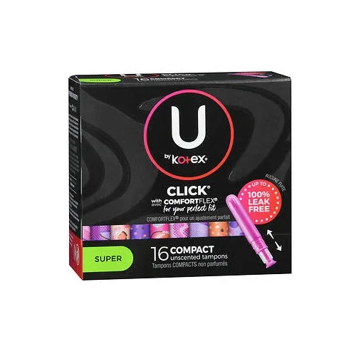 U By Kotex, Click Compact Tampons Super Unscented, Unscented 18 Count