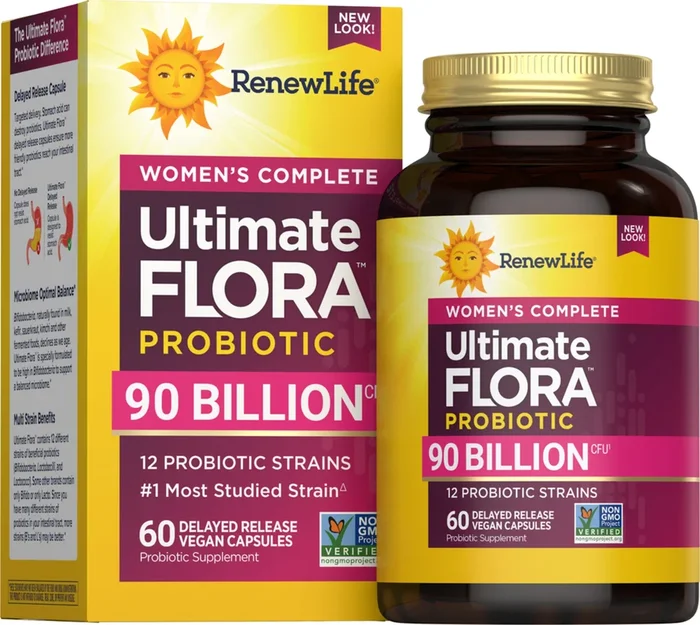 Ultimate Flora Women’s Complete Probiotic 90 Billion, 60 Delayed Release Vegan Caps