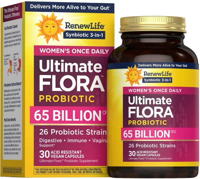 Ultimate Flora Women’s Once Daily Probiotic 65 Milliarden, 30 Magensaftresistente Vegane Kapseln