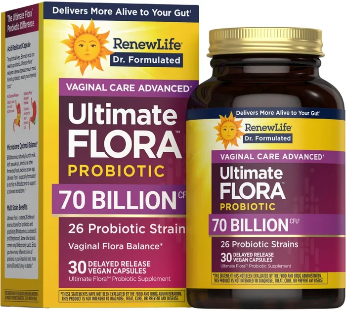 Ultimate Flora Women’s Vaginal Care Advanced Probiotic 70 Billion, 30 Delayed Release Vegan Caps