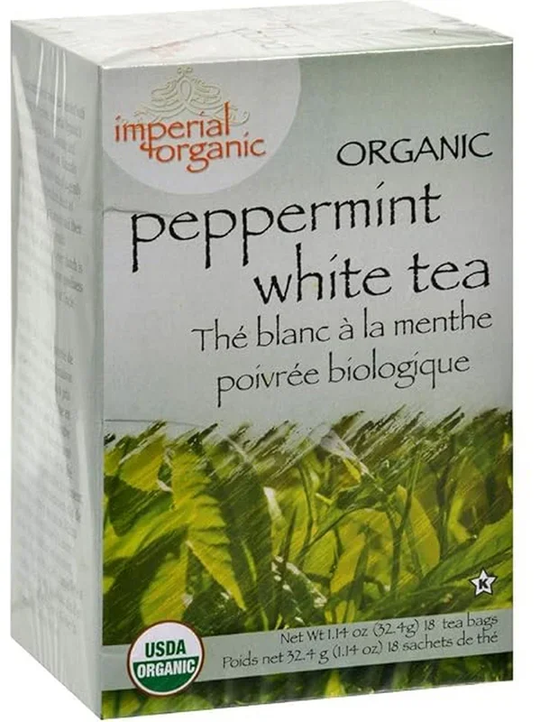 Uncle Lee’s Tea, Organic Peppermint White Tea, 18 Tea Bags