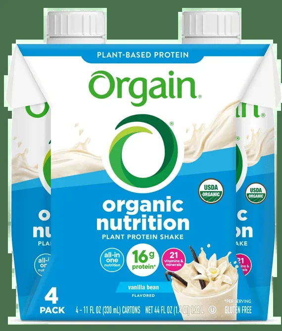 Vegan Organic Nutrition Shake Sweet Vanilla Bean 4 Pack