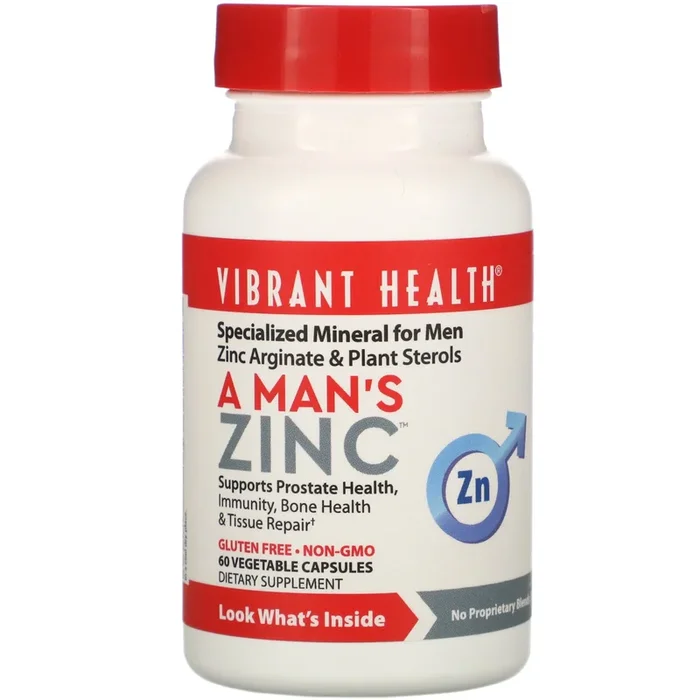 Vibrant Health, A Man’s Zinc, 60 Vegetable Capsules