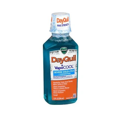 Vicks, Dayquil Severe Cold And Flu Plus Congestion Liquid Vapocool, 12 Oz