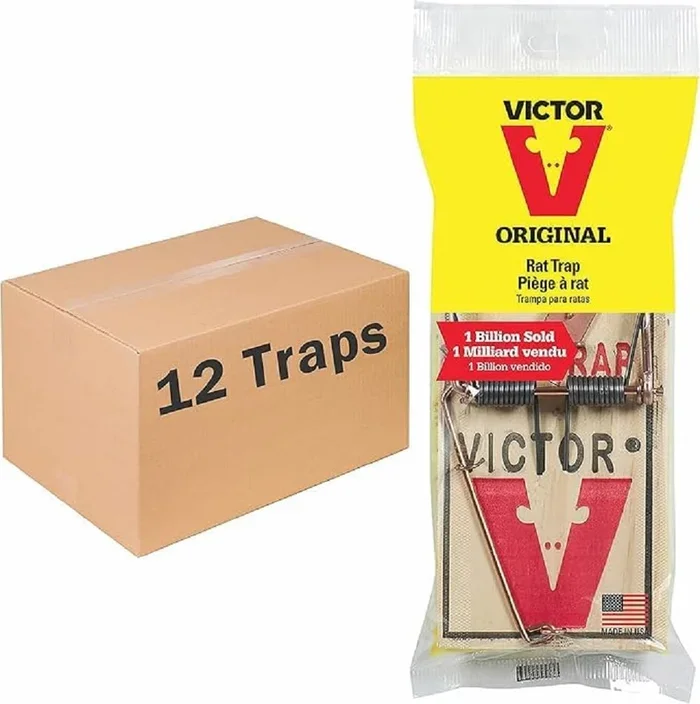 Victor M200 Metal Pedal Sustainably Sourced FSC Wood Humane Snap Rat Trap -12 Wooden Traps