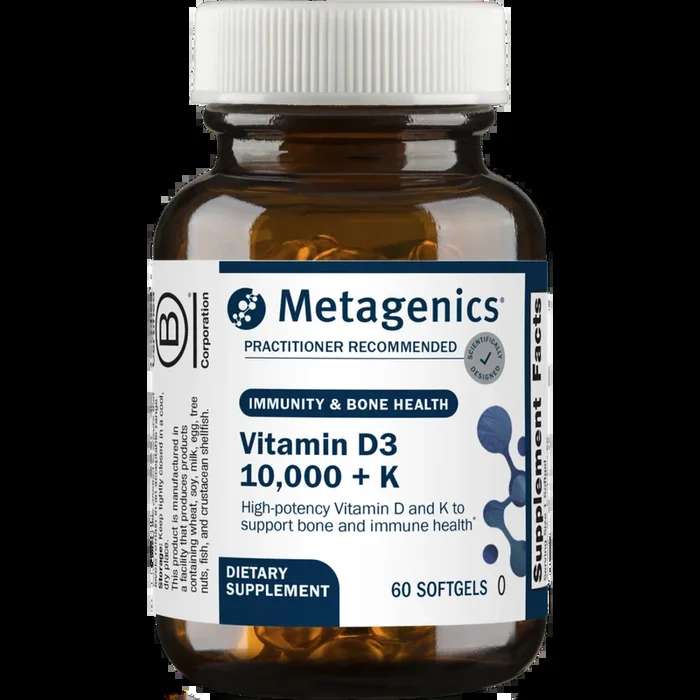 Vitamin D3 10,000 + K 60 Softgels by Metagenics