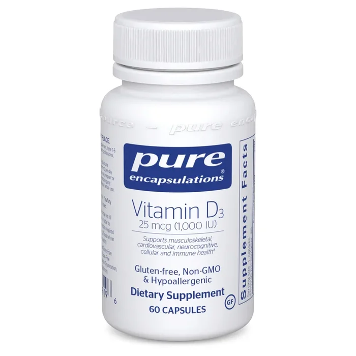 Vitamin D3 25 mcg (1,000 IU) 60’s